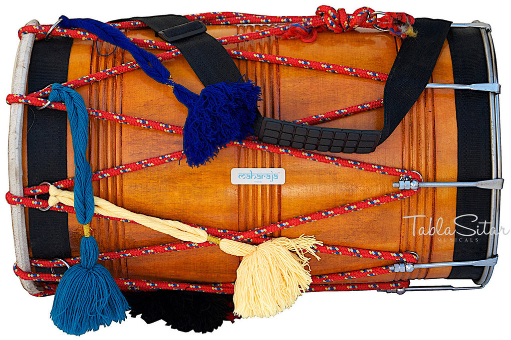 MAHARAJA Punjabi Dhol, Natural Color, Straight, Mango Wood - DBH