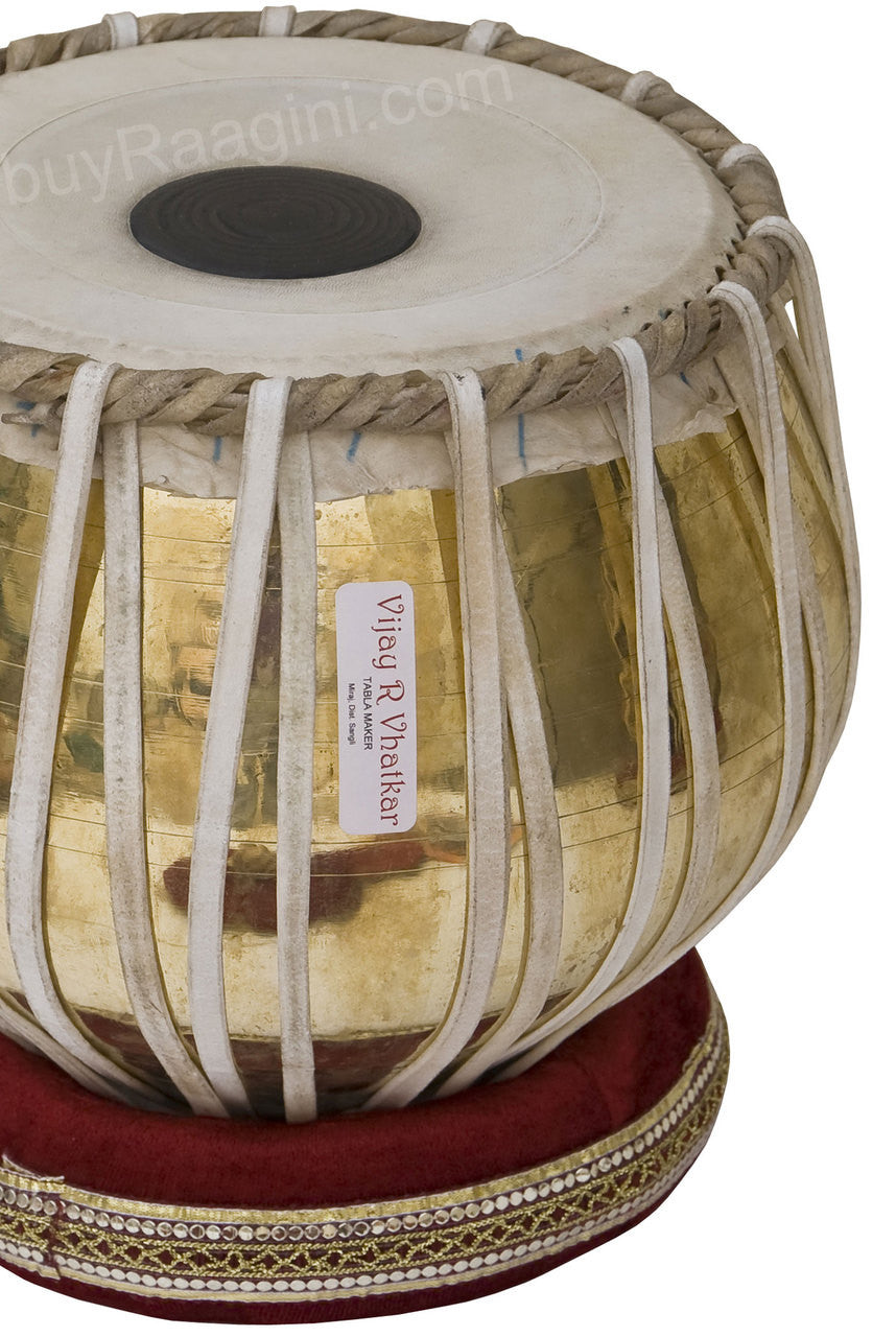 V VHATKAR Chromed Tabla, 4KG Brass Bayan, Shisham Dayan, Hammer - DCB