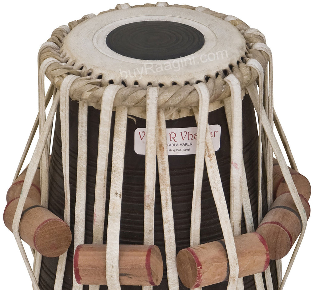 V VHATKAR Chromed Tabla, 4KG Brass Bayan, Shisham Dayan, Hammer - DCB