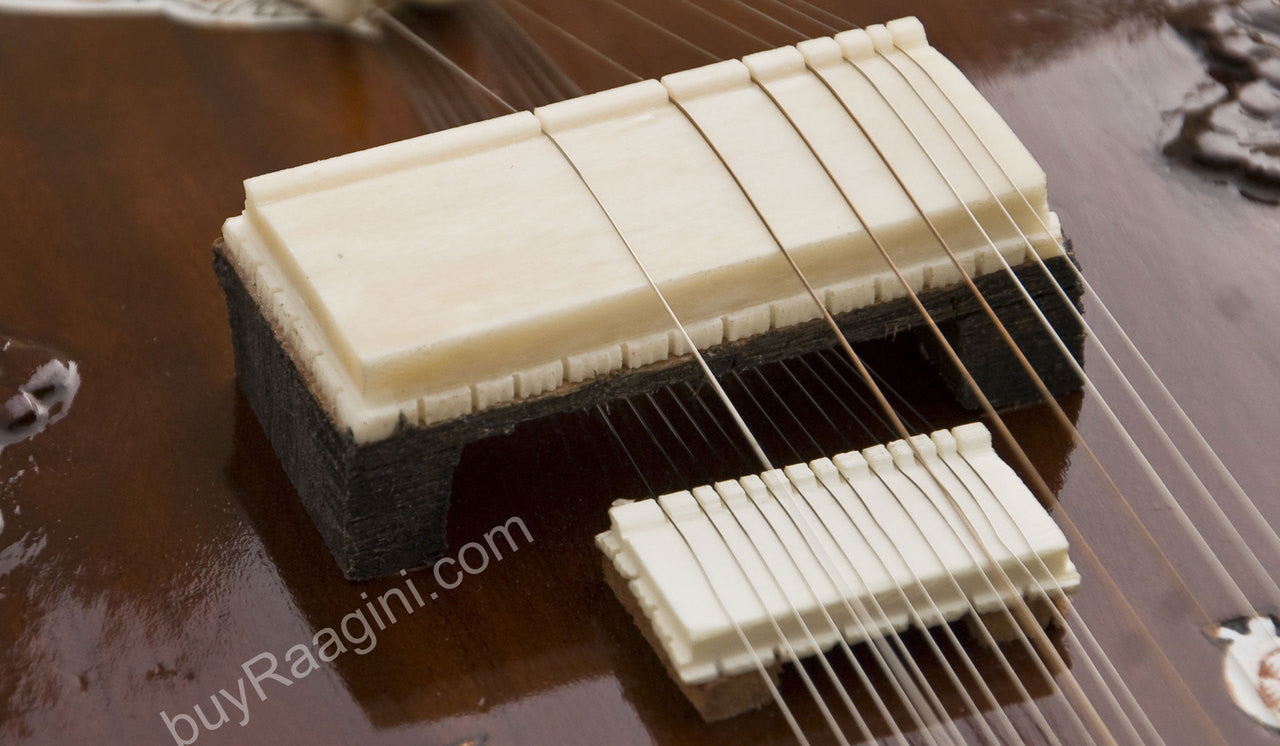 MAHARAJA Sitar, Ravi Shankar Style, Wood Carving, Fiber Case DE