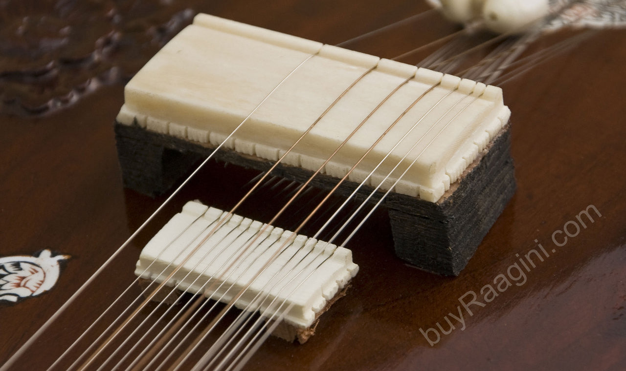 MAHARAJA Sitar, Ravi Shankar Style, Wood Carving, Fiber Case DE