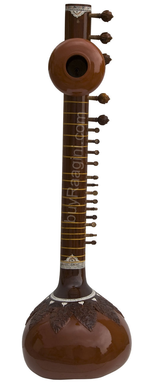 MAHARAJA Sitar, Ravi Shankar Style, Wood Carving, Fiber Case DE