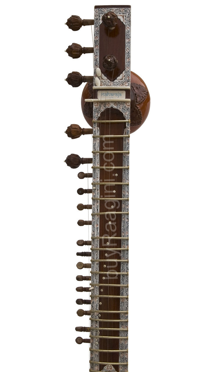 MAHARAJA Sitar, Ravi Shankar Style, Wood Carving, Fiber Case DE