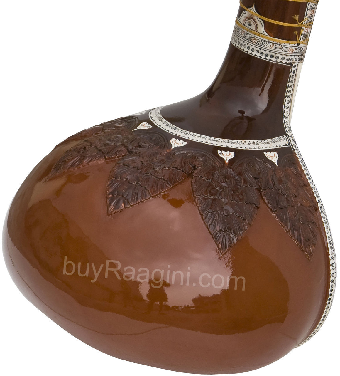 MAHARAJA Sitar, Ravi Shankar Style, Wood Carving, Fiber Case DE