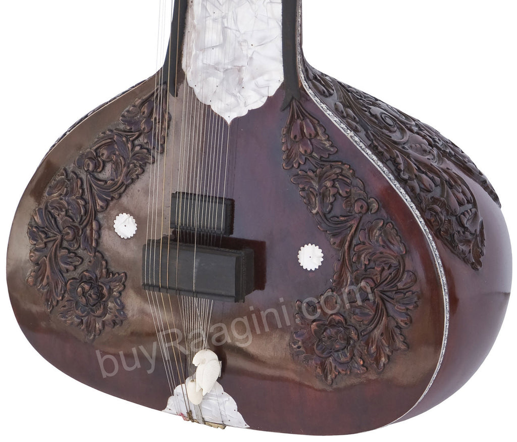 Rikhi Ram Sitar (Sanjay) Sitar, Kharaj Pancham Style, Fiber Case - (BR-EAE)