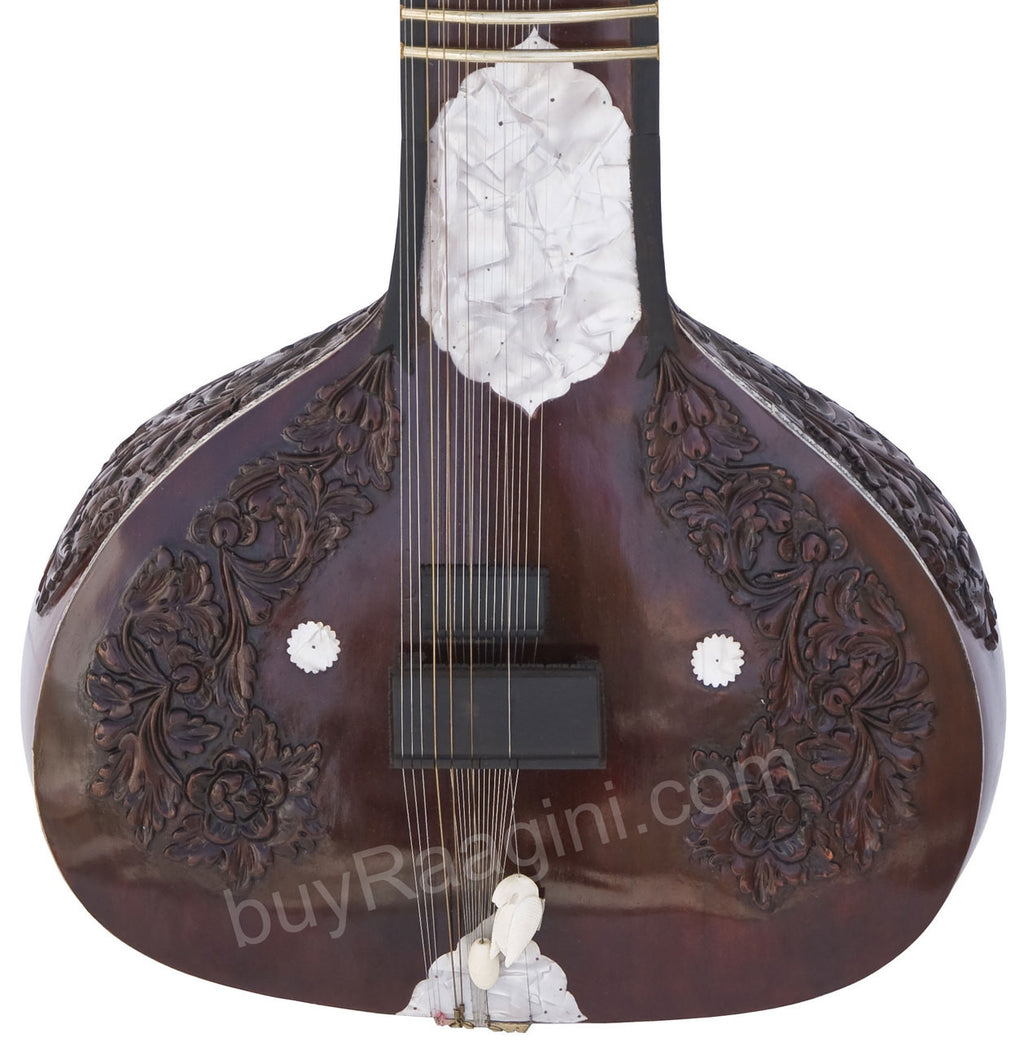 Rikhi Ram Sitar (Sanjay) Sitar, Kharaj Pancham Style, Fiber Case - (BR-EAE)