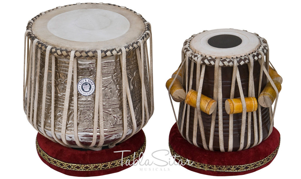 MAHARAJA MUSICALS Dhama Jori, Floral Brass Dhama, Sheesham Dayan(Tabla) EBG