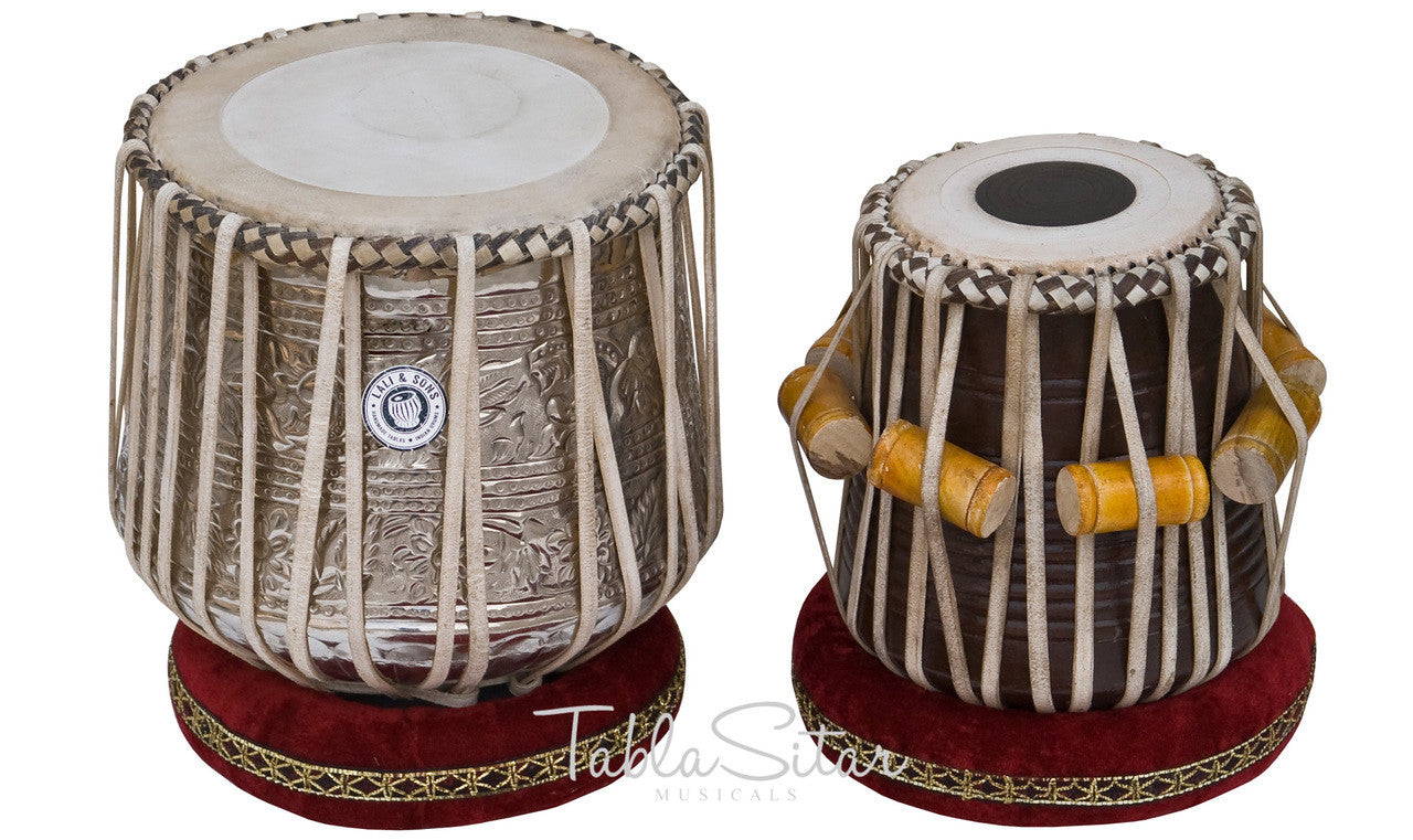 MAHARAJA MUSICALS Dhama Jori, Floral Brass Dhama, Sheesham Dayan(Tabla) EBG