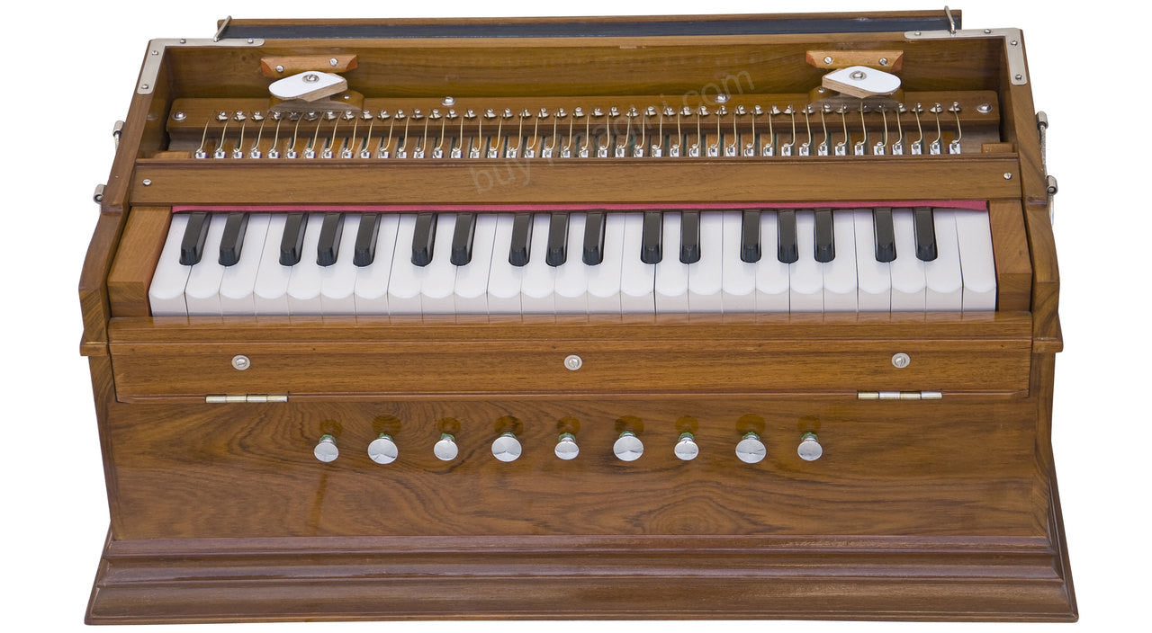 MONOJ K SARDAR Harmonium A440, 3 Reeds, 9 Stops, Teak wood, EGC