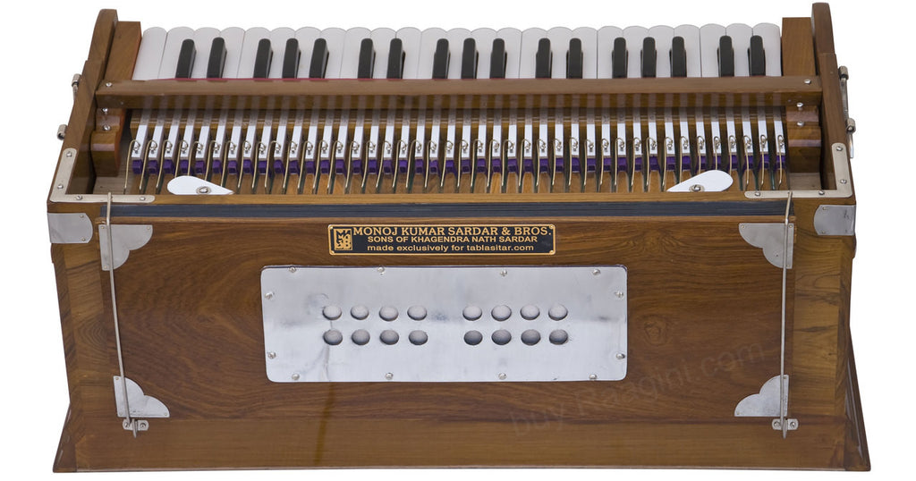MONOJ K SARDAR Harmonium A440, 3 Reeds, 9 Stops, Teak wood, EGC