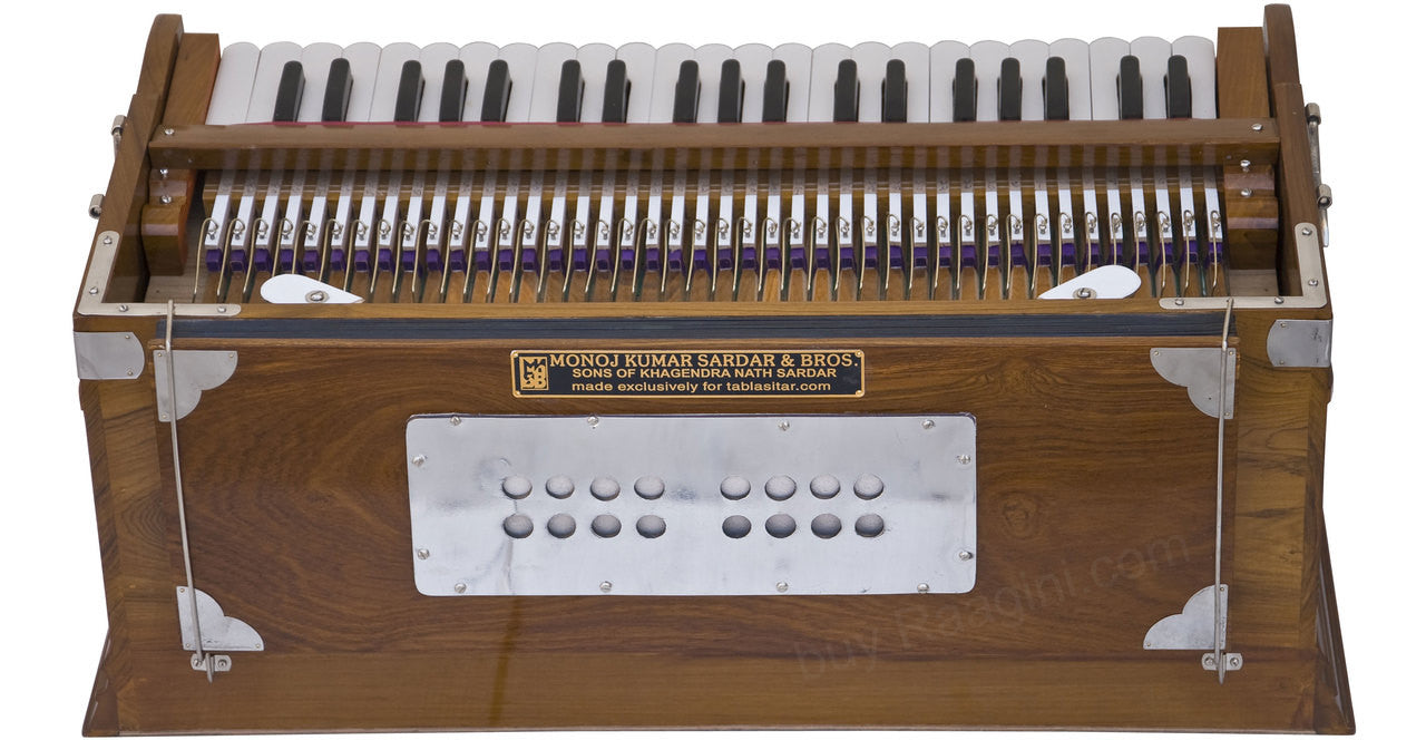 MONOJ K SARDAR Harmonium A440, 3 Reeds, 9 Stops, Teak wood, EGC