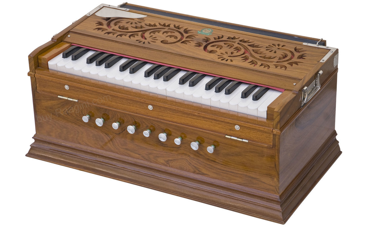 MONOJ K SARDAR Harmonium A440, 3 Reeds, 9 Stops, Teak wood, EGC