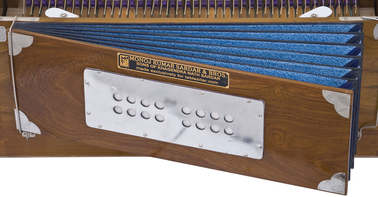 MONOJ K SARDAR Harmonium A440, 3 Reeds, 9 Stops, Teak wood, EGC