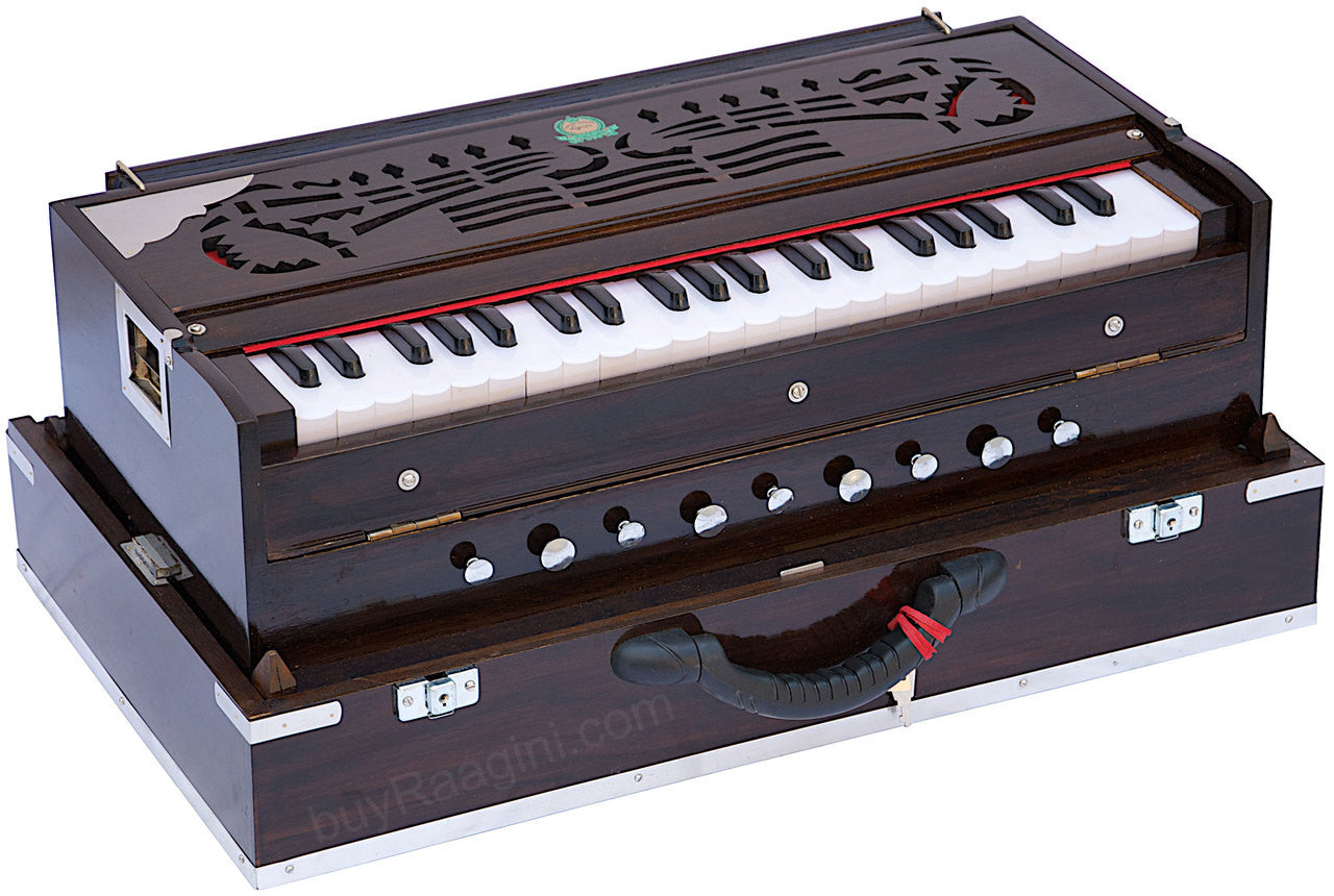 MONOJ K SARDAR Teak Harmonium  A440, 3 Reeds, Folding, 42 Keys FEB