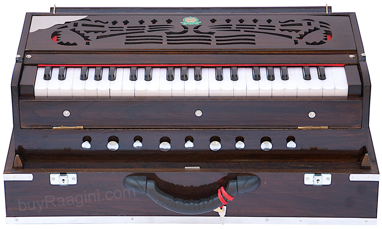 MONOJ K SARDAR Teak Harmonium  A440, 3 Reeds, Folding, 42 Keys FEB