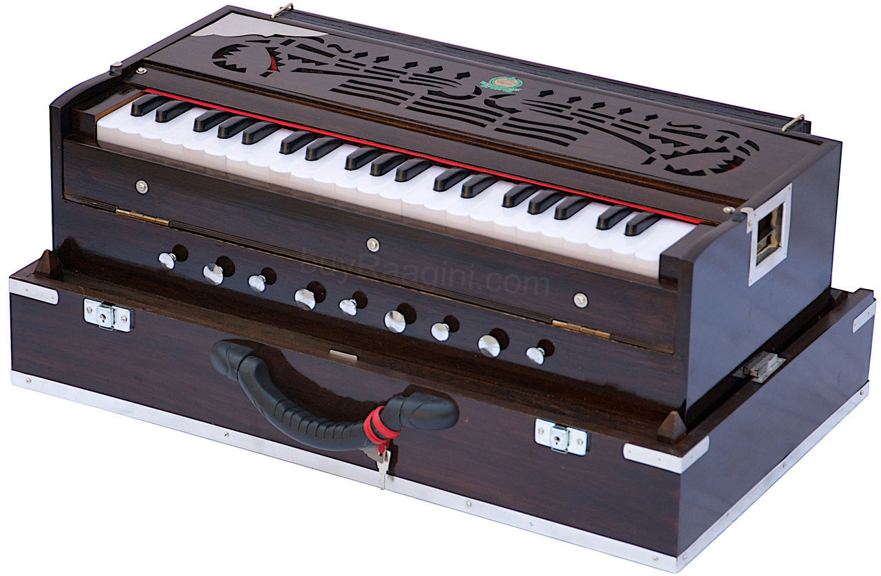 MONOJ K SARDAR Teak Harmonium  A440, 3 Reeds, Folding, 42 Keys FEB