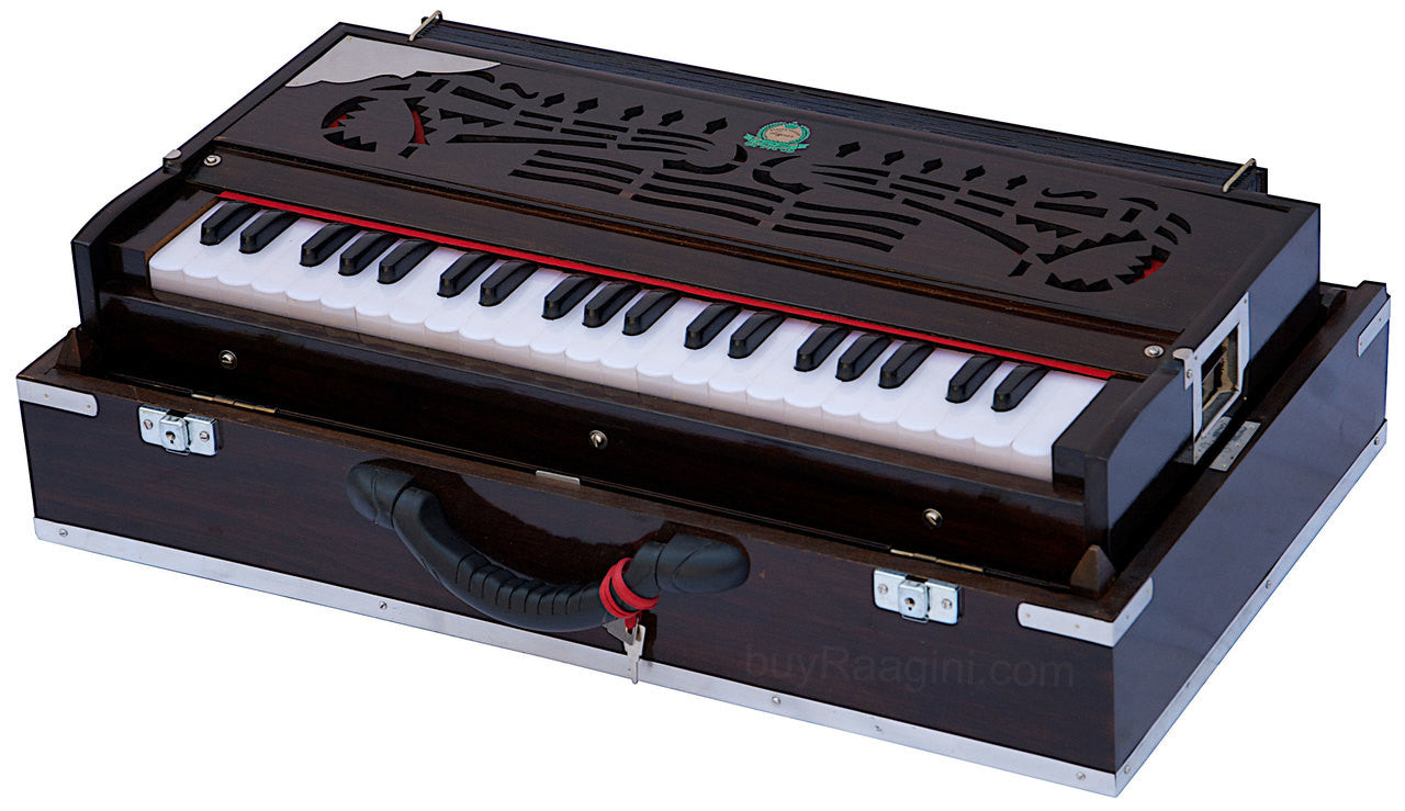 MONOJ K SARDAR Teak Harmonium  A440, 3 Reeds, Folding, 42 Keys FEB