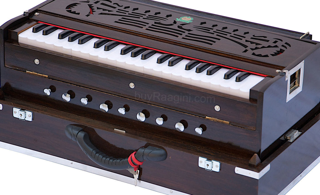 MONOJ K SARDAR Teak Harmonium  A440, 3 Reeds, Folding, 42 Keys FEB