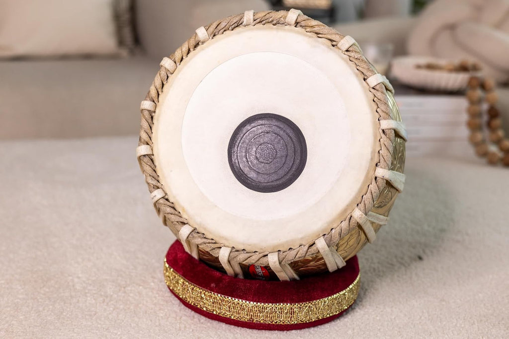 MAHARAJA Floral Design Tabla, 3.5Kg Brass Bayan, Finest Dayan, Bag FG
