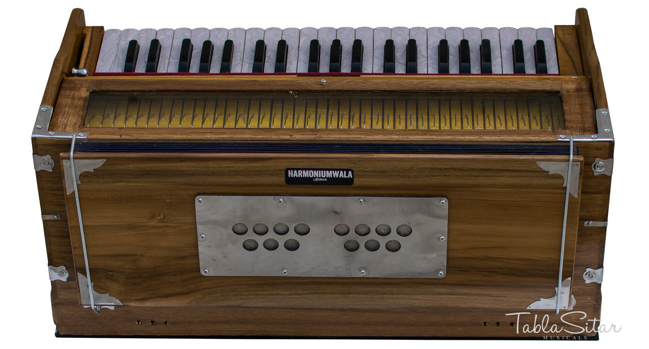 Maharaja Musicals Premium Sangeeta Harmonium, 9-Stop, Teak Wood, Coupler, Bag - GF