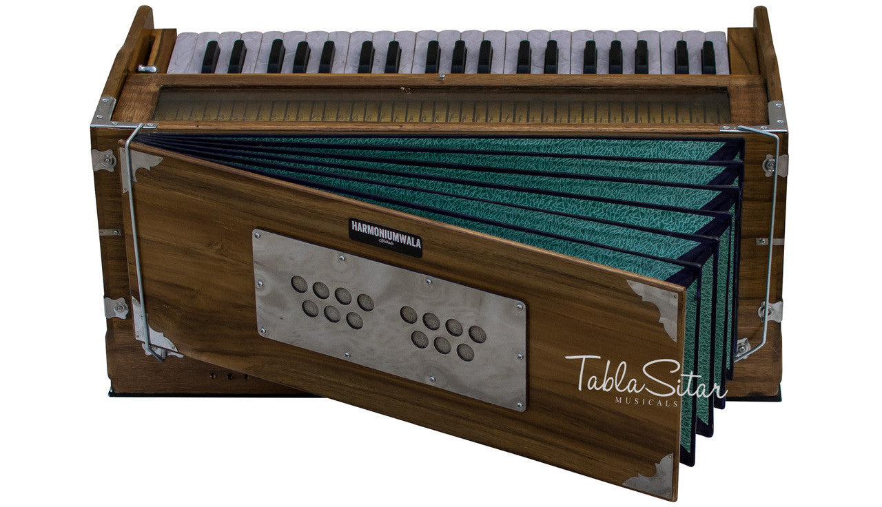 Maharaja Musicals Premium Sangeeta Harmonium, 9-Stop, Teak Wood, Coupler, Bag - GF