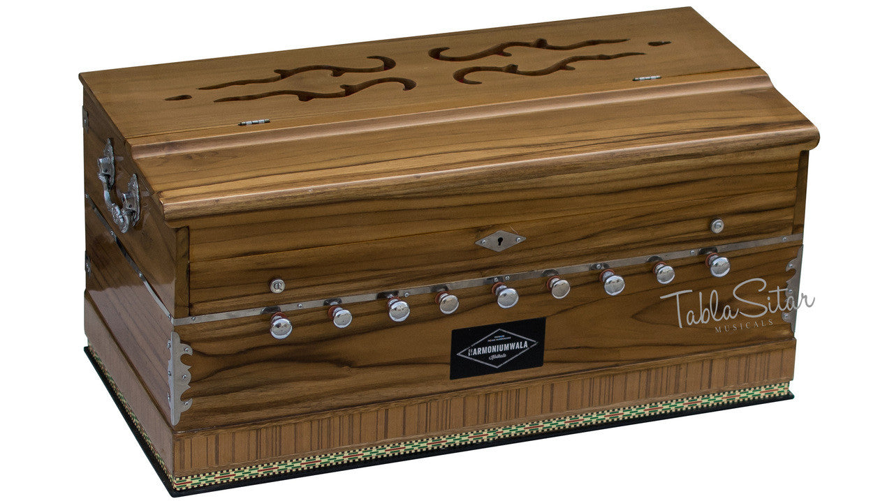Maharaja Musicals Premium Sangeeta Harmonium, 9-Stop, Teak Wood, Coupler, Bag - GF