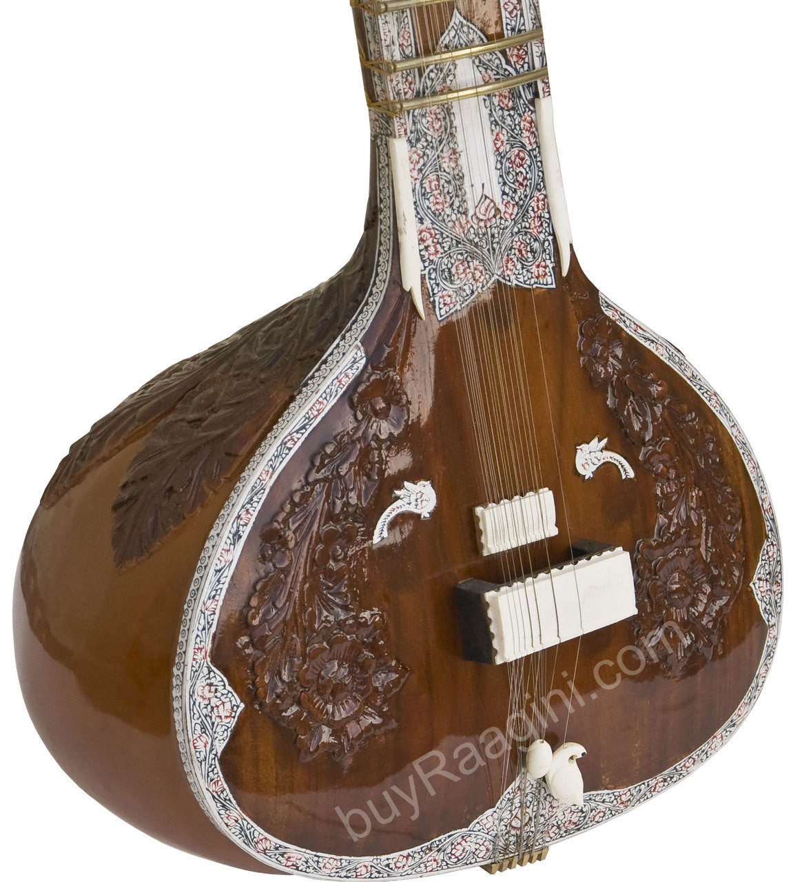MAHARAJA Sitar, Ravi Shankar Style, Angur Patta Design, Fiber Case IJ