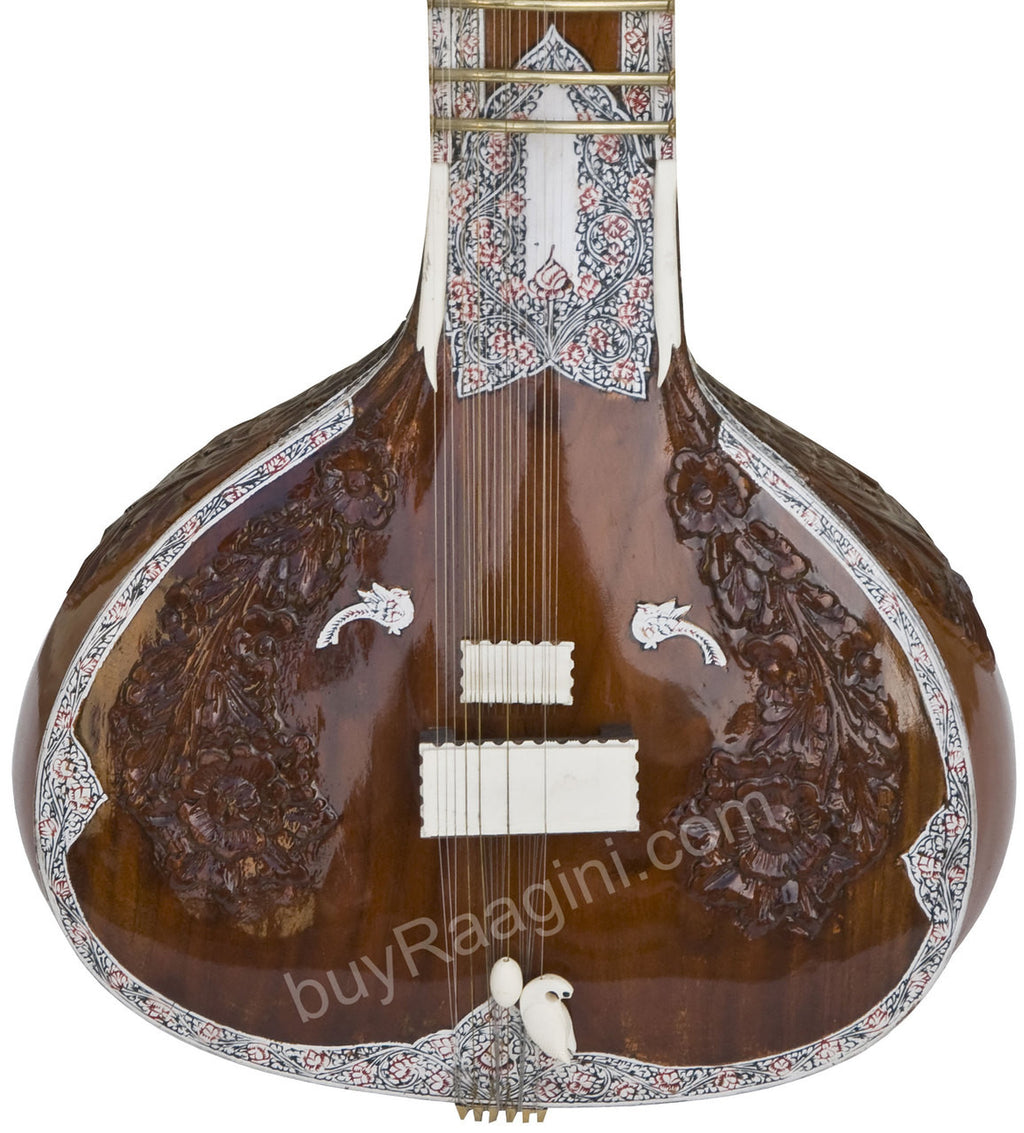 MAHARAJA Sitar, Ravi Shankar Style, Angur Patta Design, Fiber Case IJ