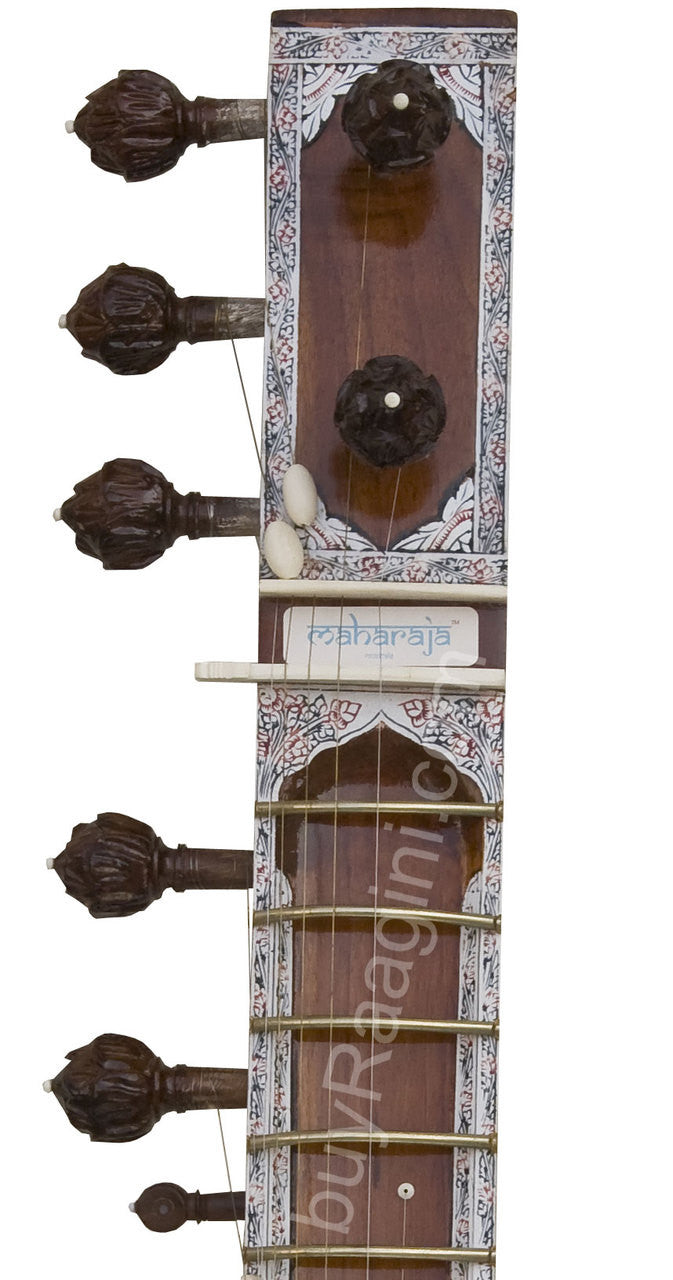 MAHARAJA Sitar, Ravi Shankar Style, Angur Patta Design, Fiber Case IJ