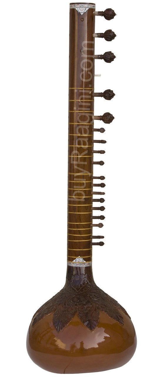 MAHARAJA Sitar, Ravi Shankar Style, Angur Patta Design, Fiber Case IJ