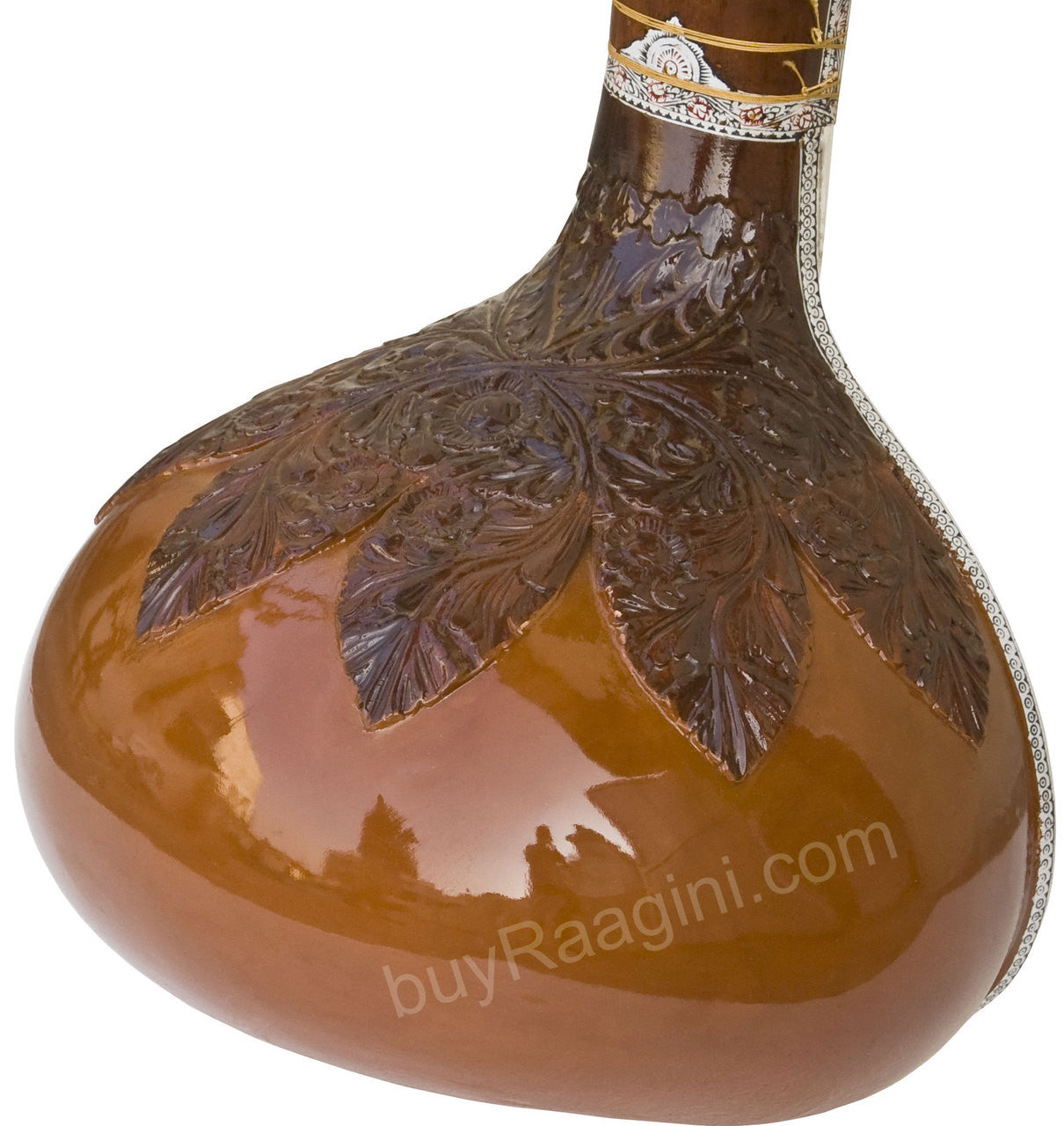 MAHARAJA Sitar, Ravi Shankar Style, Angur Patta Design, Fiber Case IJ