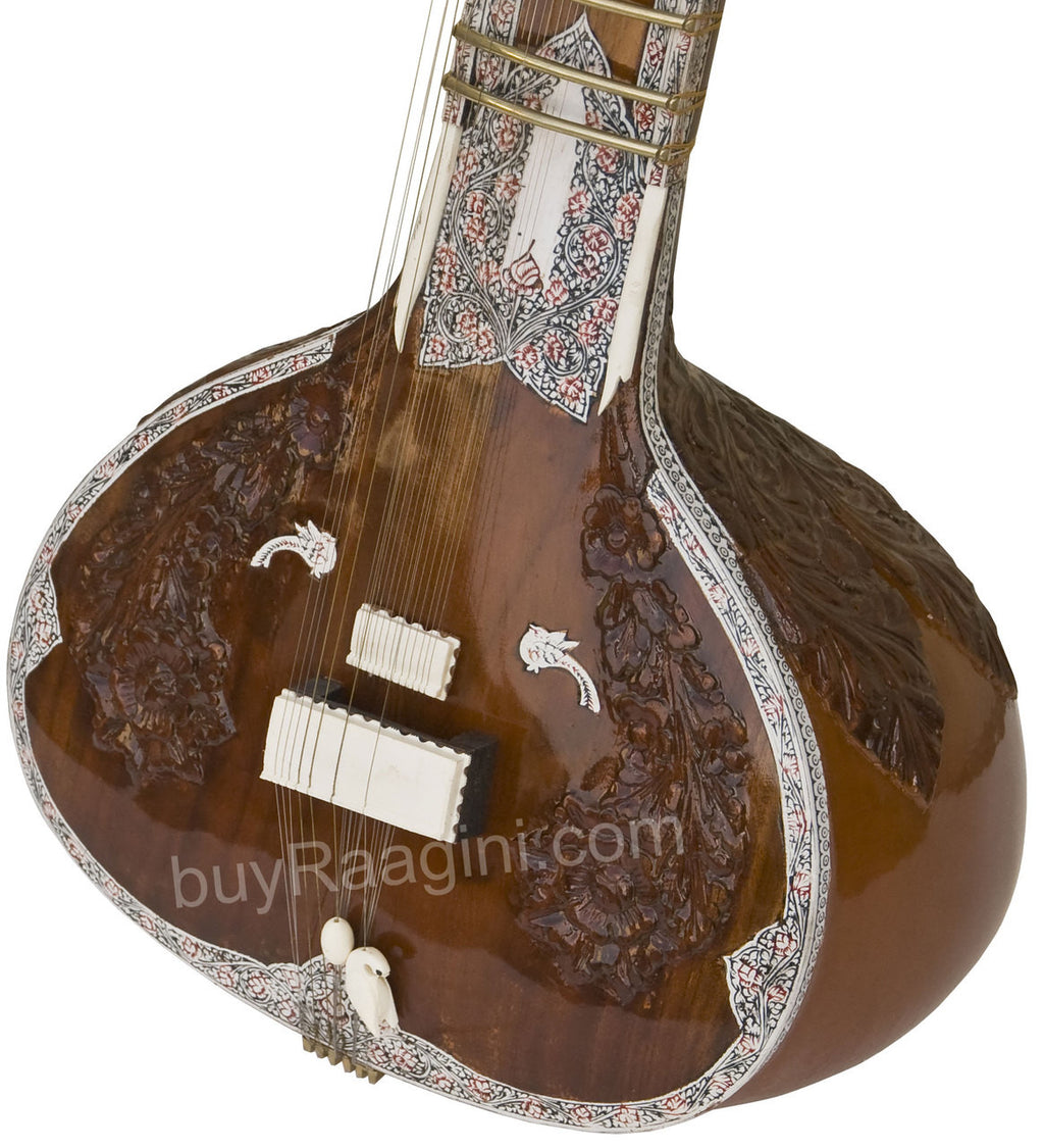 MAHARAJA Sitar, Ravi Shankar Style, Angur Patta Design, Fiber Case IJ