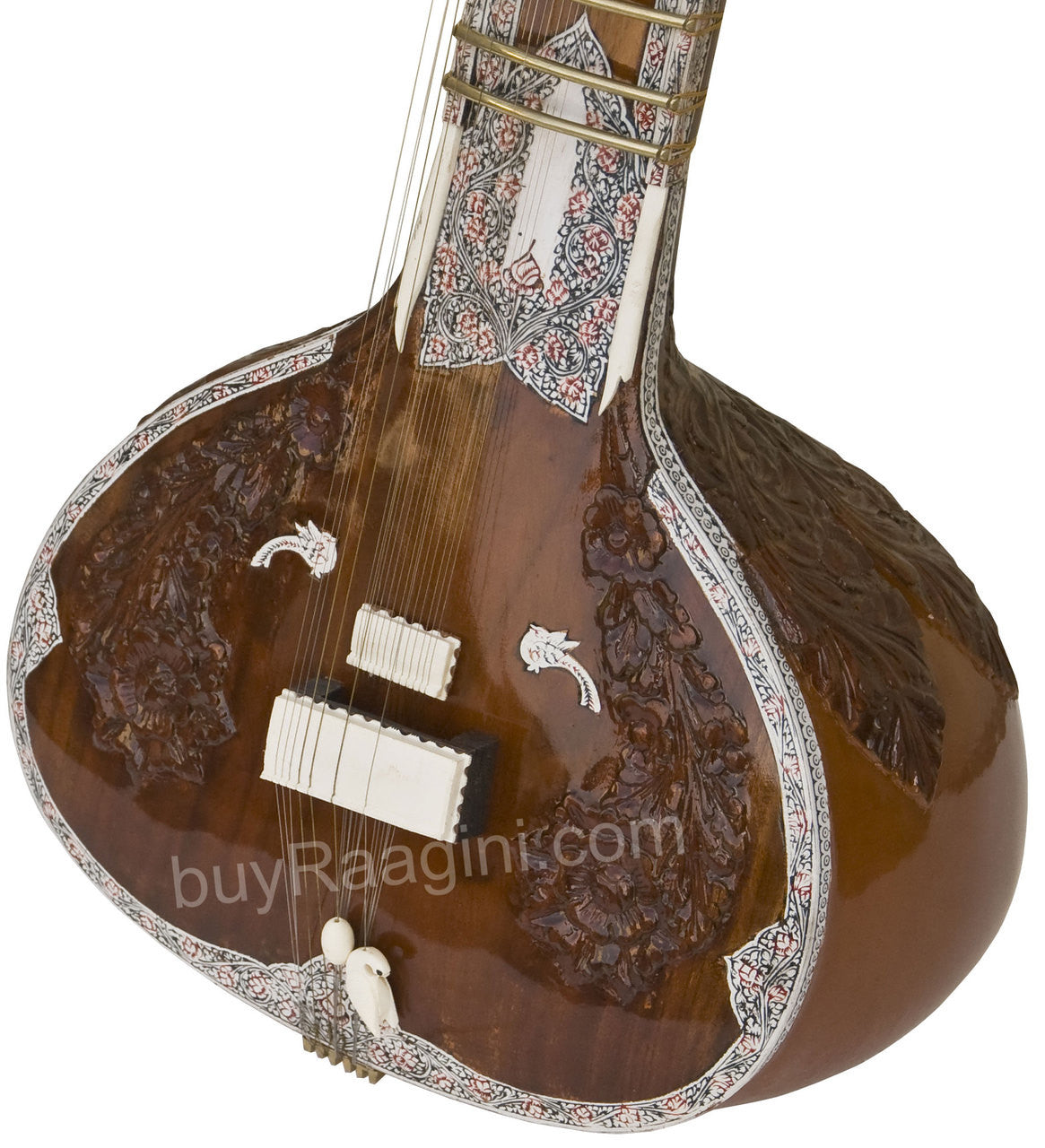 MAHARAJA Sitar, Ravi Shankar Style, Angur Patta Design, Fiber Case IJ