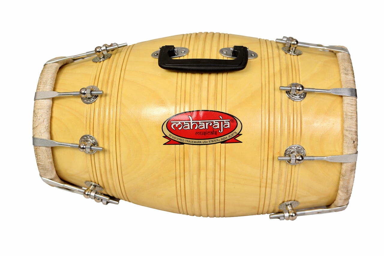 MAHARAJA Dholak (Dholki), Mango Wood, Bolt-tuned, Spanner - AJD