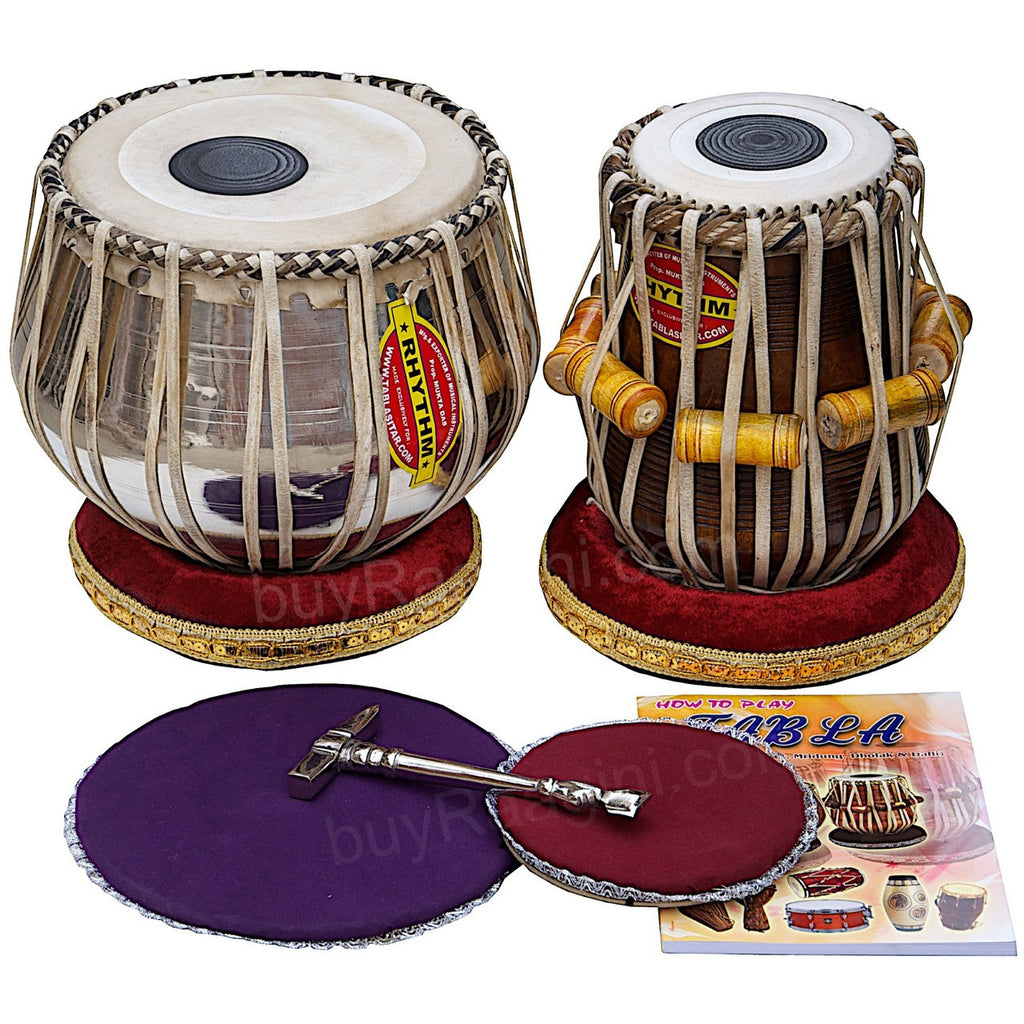 MUKTA DAS Tabla, 4KG Chromed Copper Bayan, Finest Dayan, Hammer AEB
