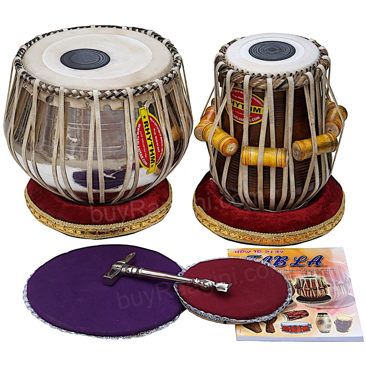 MUKTA DAS Tabla, 4KG Chromed Copper Bayan, Finest Dayan, Hammer AEB