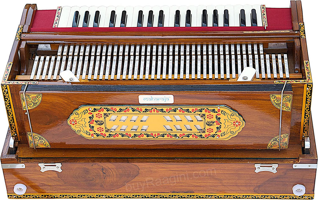 MAHARAJA MUSICALS Premium Calcutta Harmonium, 3/9 Scale Changer, Natural, AGI