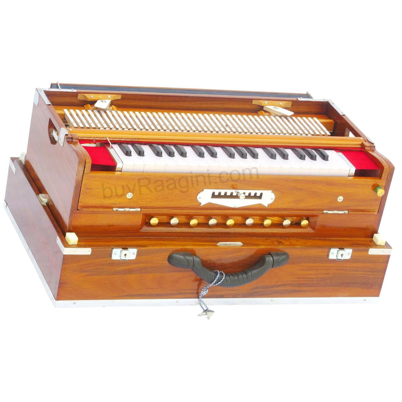 MONOJ K SARDAR Harmonium A440, 3 Reeds, 9 Scales, Teak, Folding AHB