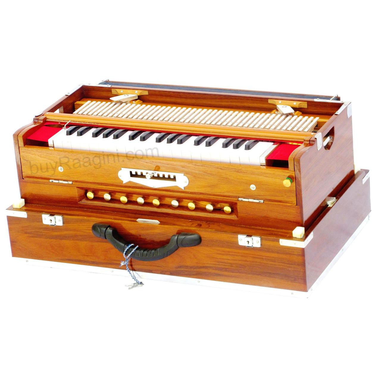 MONOJ K SARDAR Harmonium A440, 3 Reeds, 9 Scales, Teak, Folding AHB