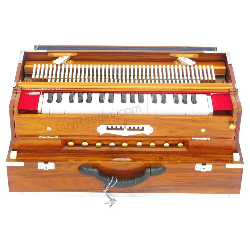 MONOJ K SARDAR Harmonium A440, 3 Reeds, 9 Scales, Teak, Folding AHB
