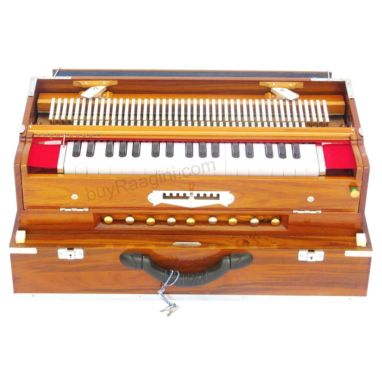 MONOJ K SARDAR Harmonium A440, 3 Reeds, 9 Scales, Teak, Folding AHB