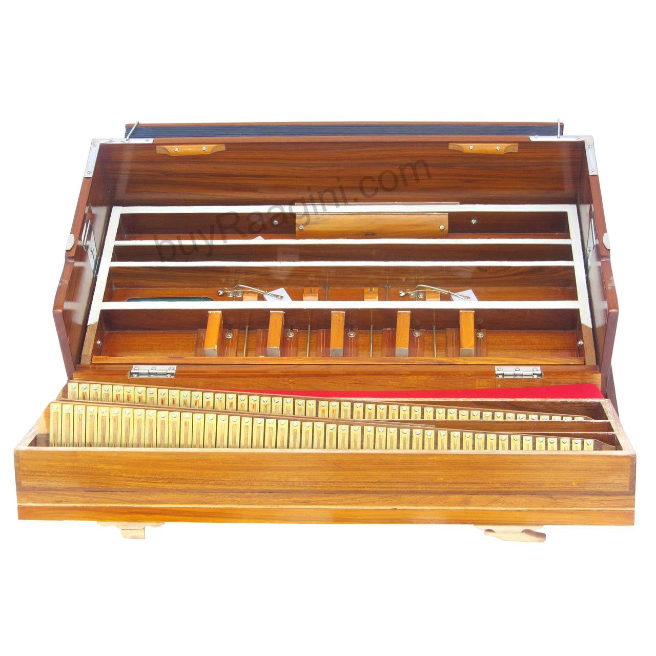 MONOJ K SARDAR Harmonium A440, 3 Reeds, 9 Scales, Teak, Folding AHB