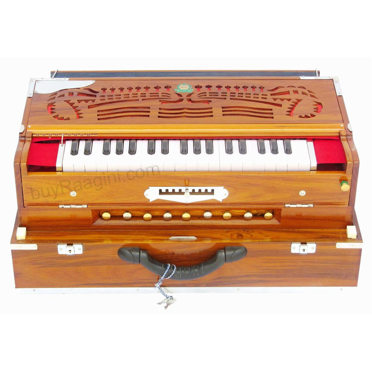 MONOJ K SARDAR Harmonium A440, 3 Reeds, 9 Scales, Teak, Folding AHB