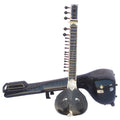 MAHARAJA Black Sitar, Half Decorated, Kharaj Pancham, Fiber Case AID
