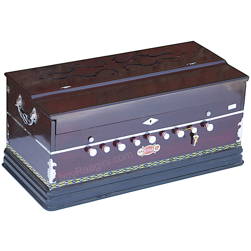 BINA Harmonium NO. 17 B, 2 Reeds, 3.5 Octaves, 9 Stops, Coupler AIG