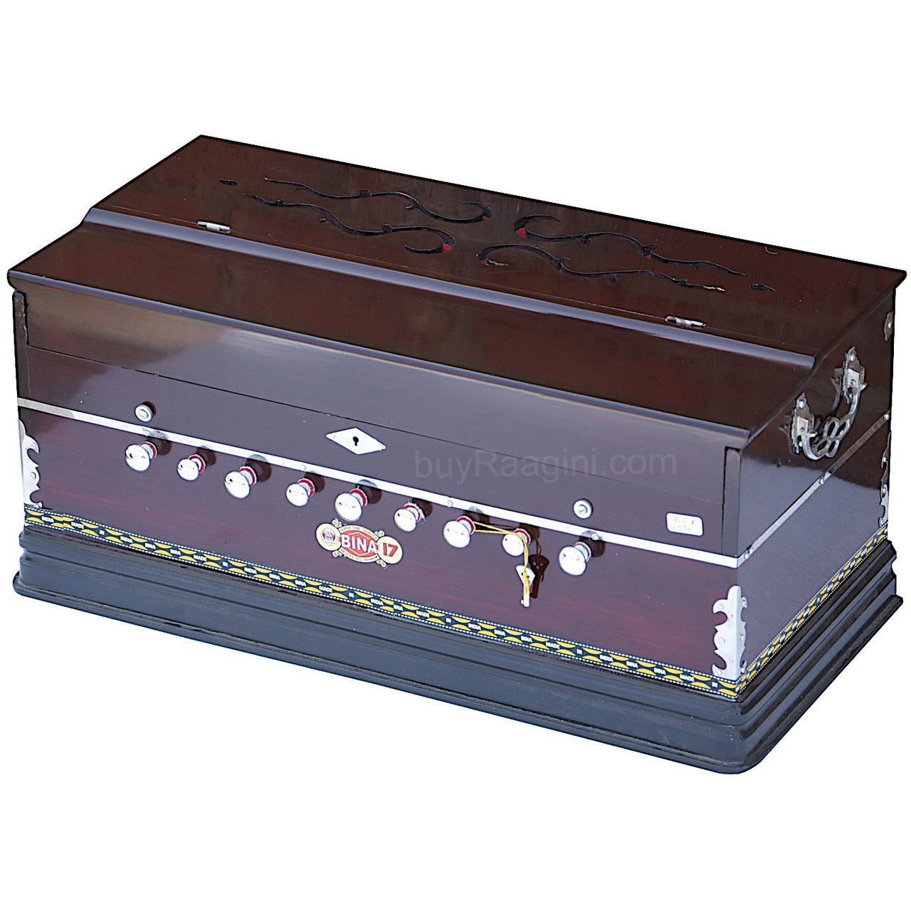 BINA Harmonium NO. 17 B, 2 Reeds, 3.5 Octaves, 9 Stops, Coupler AIG