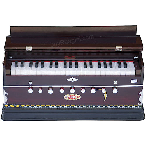 BINA Harmonium NO. 17 B, 2 Reeds, 3.5 Octaves, 9 Stops, Coupler AIG