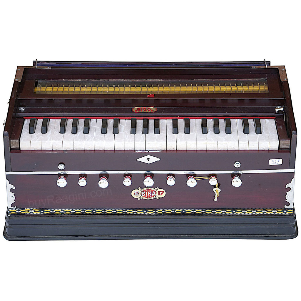 BINA Harmonium NO. 17 B, 2 Reeds, 3.5 Octaves, 9 Stops, Coupler AIG