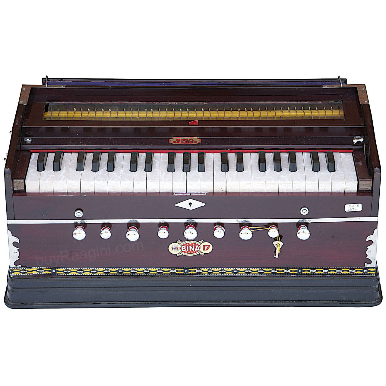 BINA Harmonium NO. 17 B, 2 Reeds, 3.5 Octaves, 9 Stops, Coupler AIG