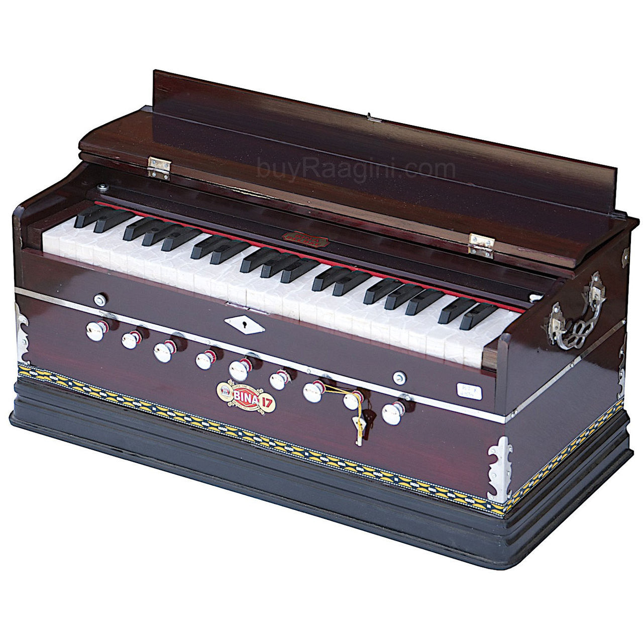 BINA Harmonium NO. 17 B, 2 Reeds, 3.5 Octaves, 9 Stops, Coupler AIG